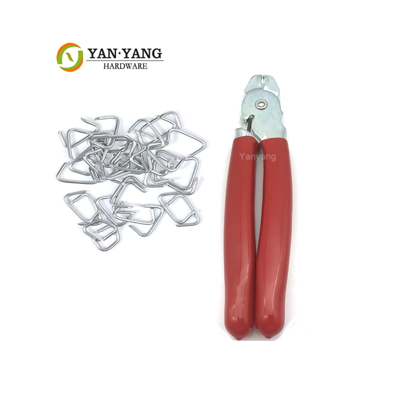 Furniture Hardware Metal Galvanization Red Handle Manual Hog Ring Pliers Tools