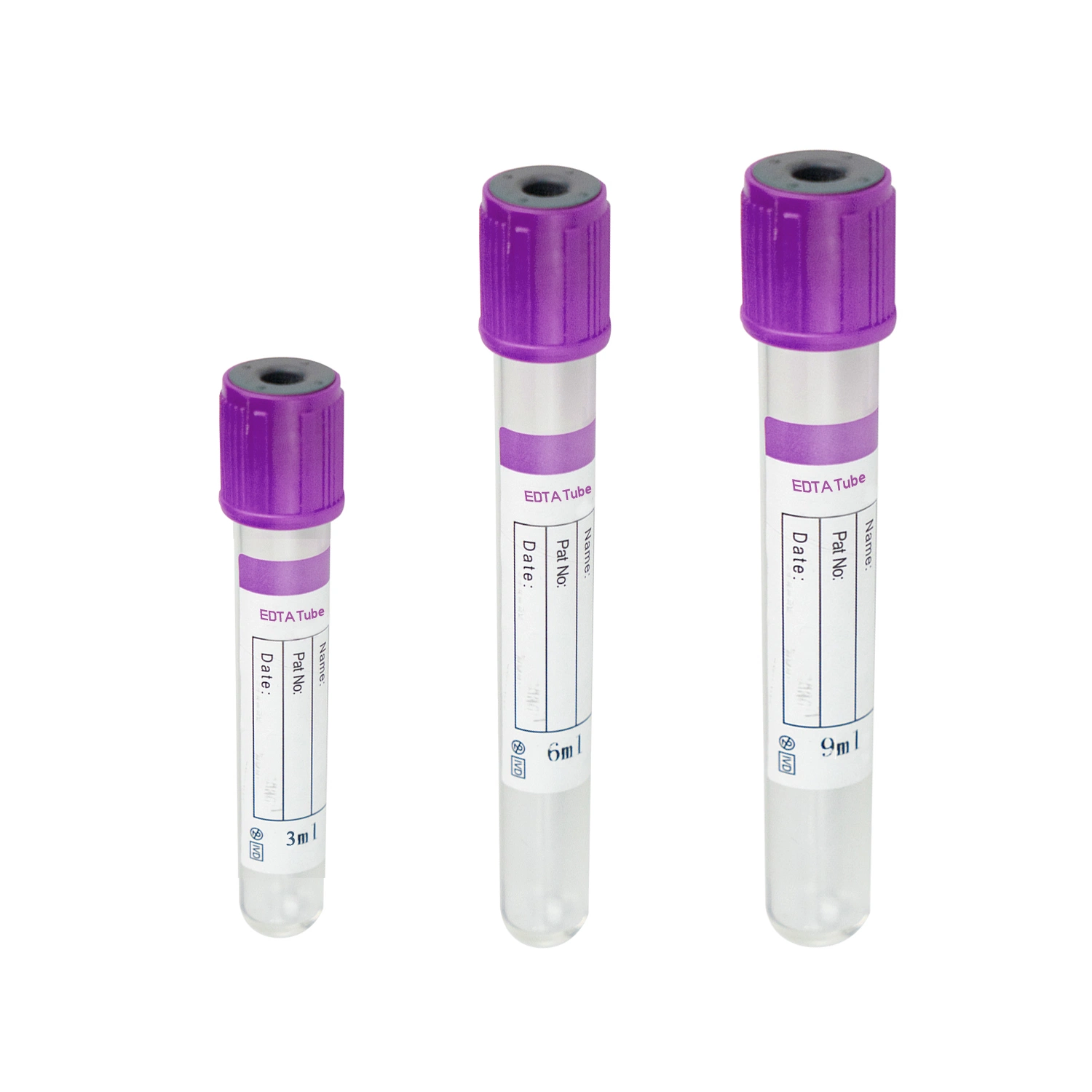 Fournitures médicales 13X75mm plastique verre 1ml 3ml 6ml tubes à vide Tube de prélèvement sanguin EDTA K2 K3