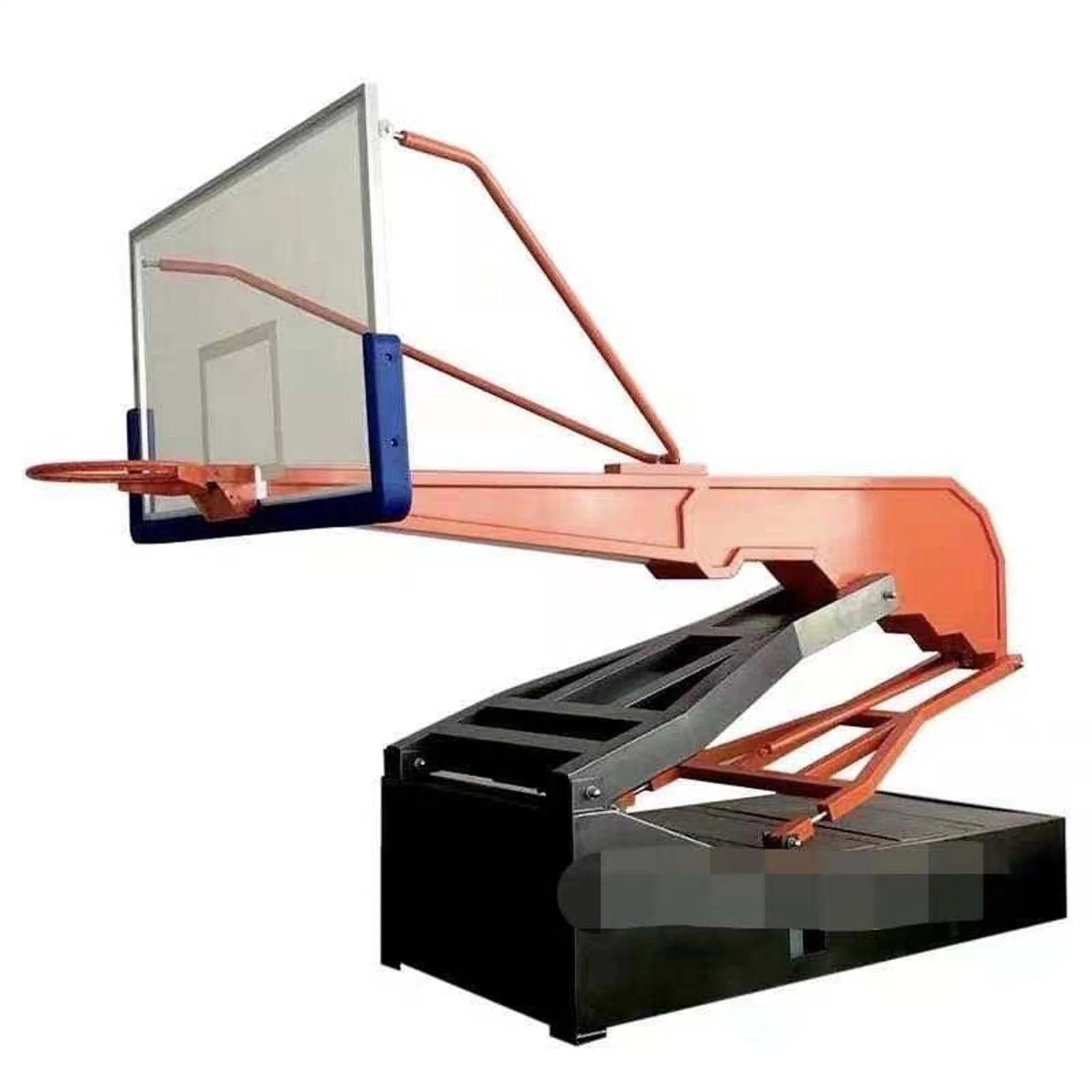 Multiple Colour Intelligent Telecontrol Hydraulic Foldable Basketball Hoop Goal / Stand Standard Tempered Glass Backboard for Indoor / Outdoor