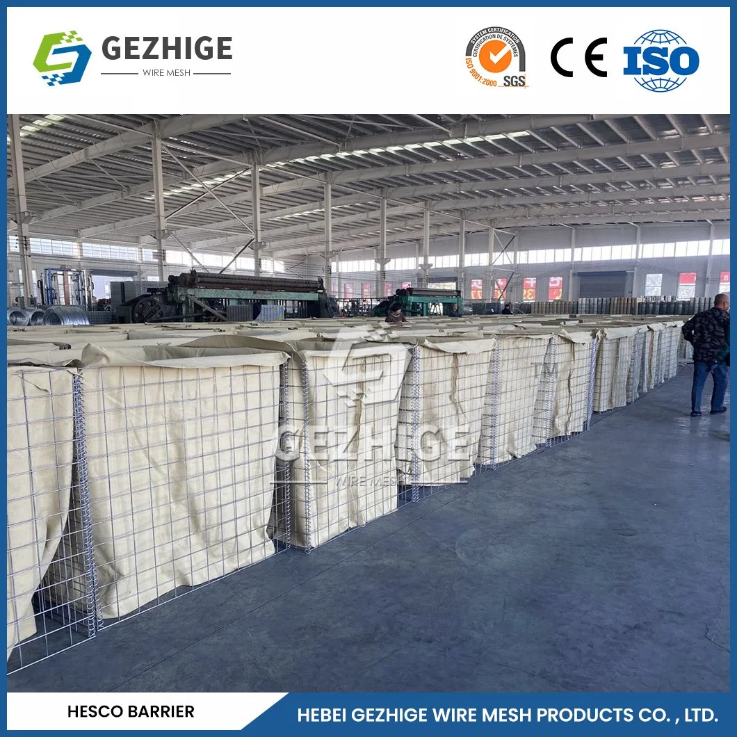 Gezhige Verzinkte Grille Gabion Herstellung Soft / Firm Hochfeste PP Gabion Tasche China Vernünftige Strukturelle Design Mil1 Defensive Bag Bastionen