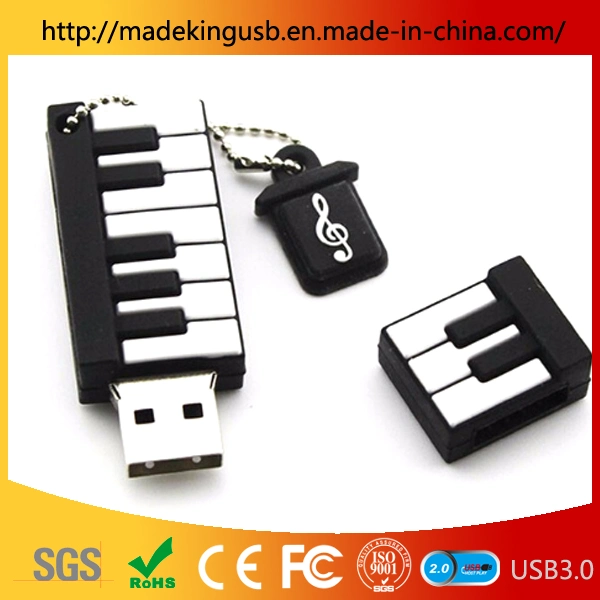 Regalo conmemorativo de plástico suave de PVC de teclado del piano U disco/unidad Flash USB