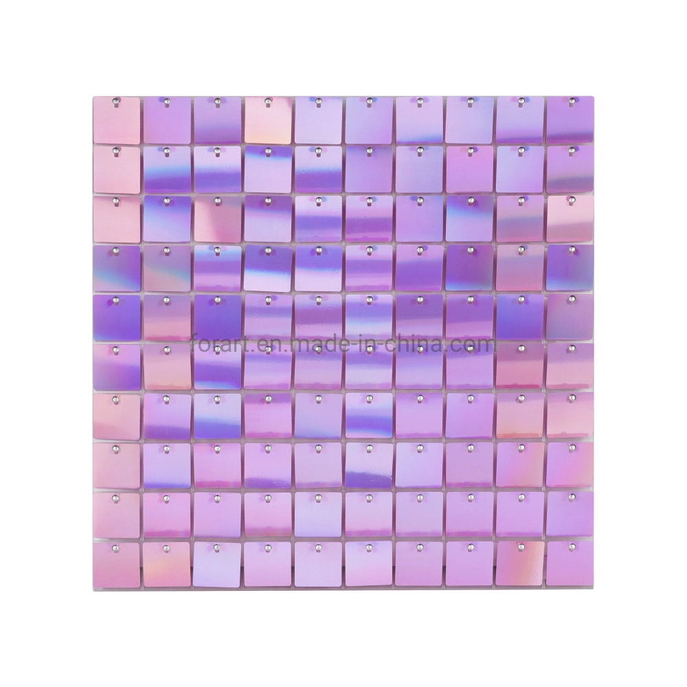 Party Versorgung Holographic Pink Square Pailletten Schimmer Wand Hintergrund Paneele Partyschmuck