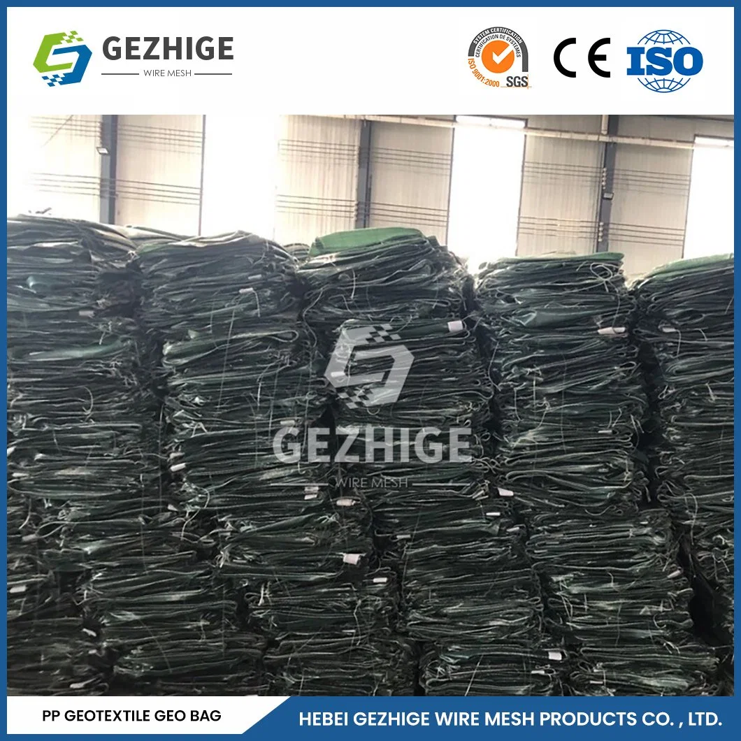 Gezhige 2.0-4,0mm espessura do fio PVC revestido / galvanizado Hexagonal Gabion malha de arame Malha de arame de fábrica GABions entrançados China erosão de solo de PP não tóxica Saco de controlo