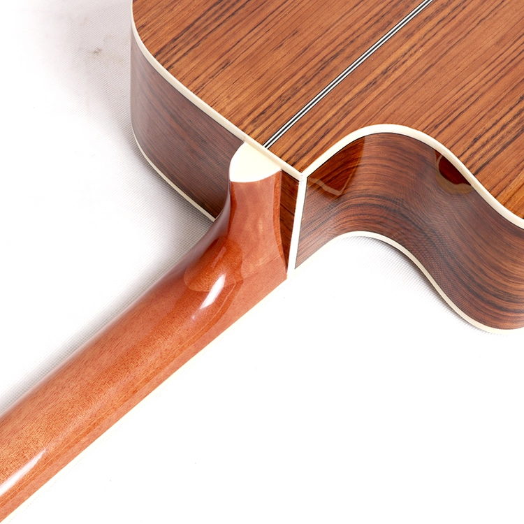 China Guitar Factory High quality/High cost performance Walnut Plywood Electric Acoustic Guitar