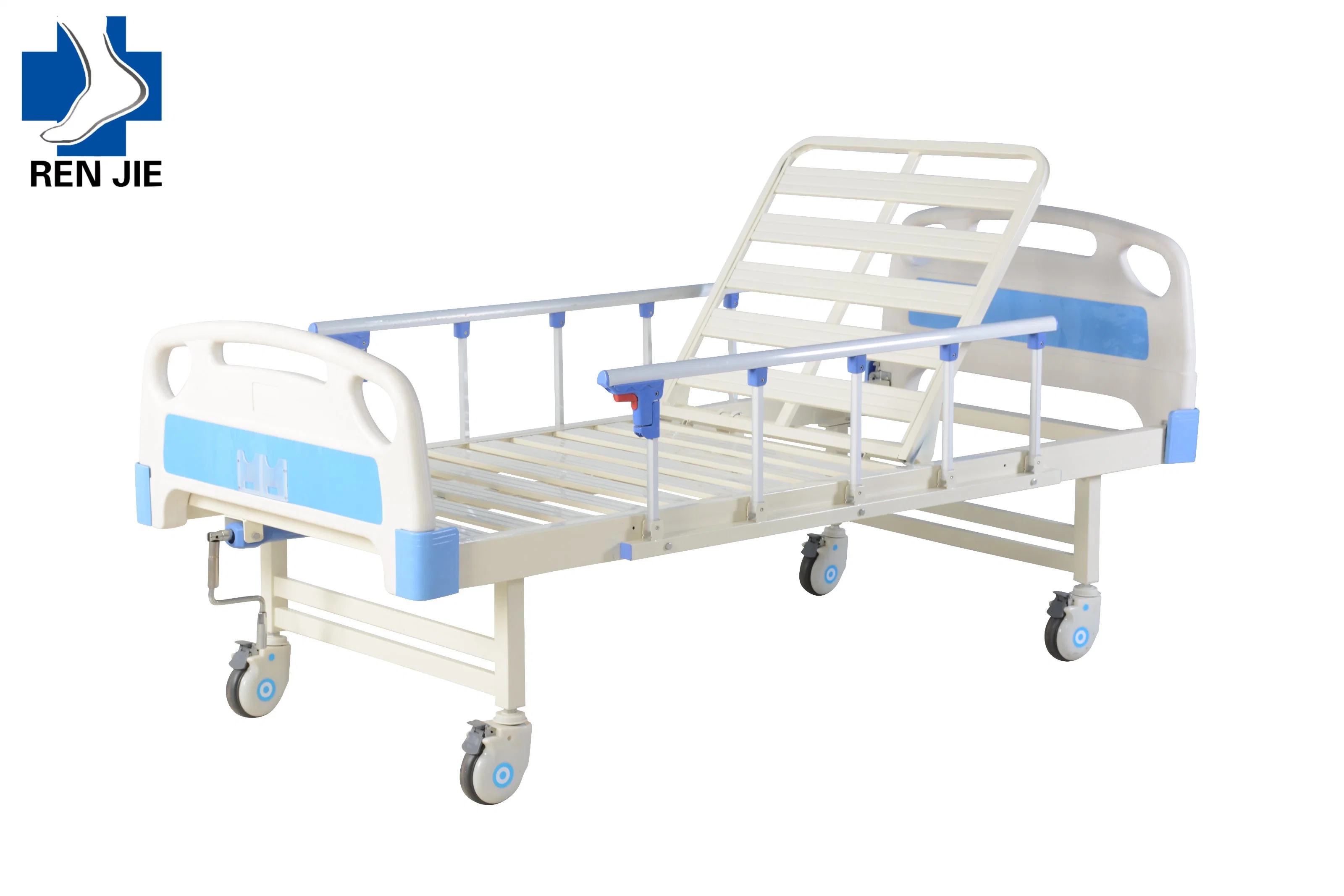 Manufacturer Hospital Furniture Multifunction Adjustable Single Crank Manual Hospital Bed Used Medicai Equipment