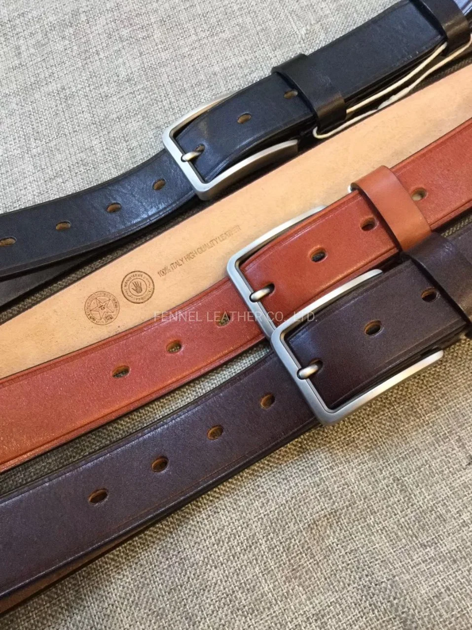 Man Fashion Leather Belt with Edge Line Emboss (E3505)