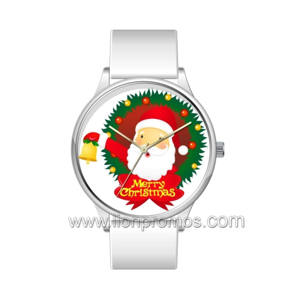 X'mas Seasoning Promotional Gift Lady/Children Santa Quatz Wristwatch