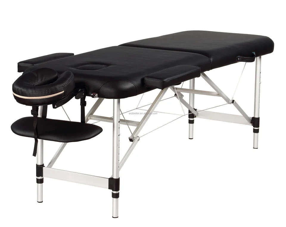 Foldable 2 section Aluminium Massage Table Round Corner Leather Massage Bed Equipment Furniture Table for Beauty,Salon (ZG28-010)
