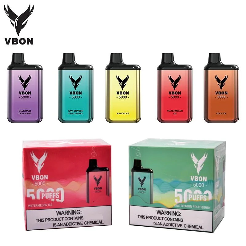 Vbon Bar E Cigarette Vapes 5000 Puff Vaporizer Disposable/Chargeable Vape Pen