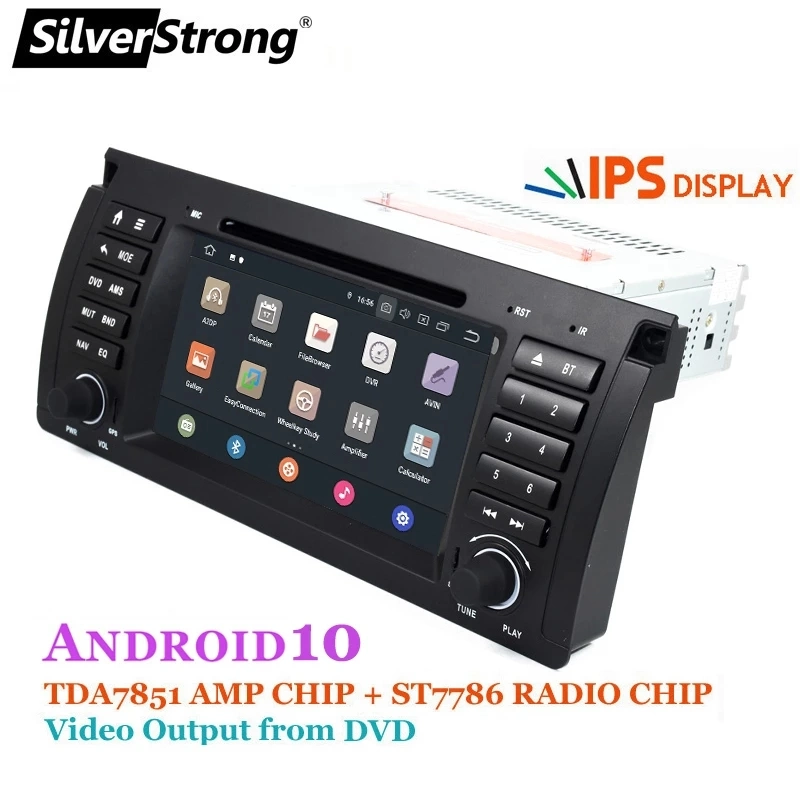 Silverstrong Android10 One DIN IPS 7inch Car DVD for BMW E53 E39 X5 Car GPS Radio for E39 E53 X5 Optional Carplay DSP