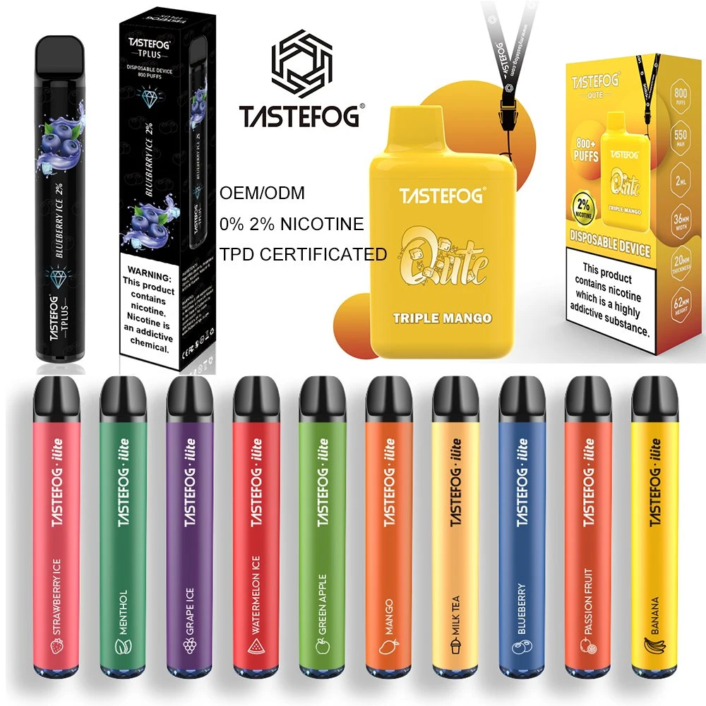 TPD Version Tastefog 600 800 Puffs Diaposable VAPE Factory Direct Vapes