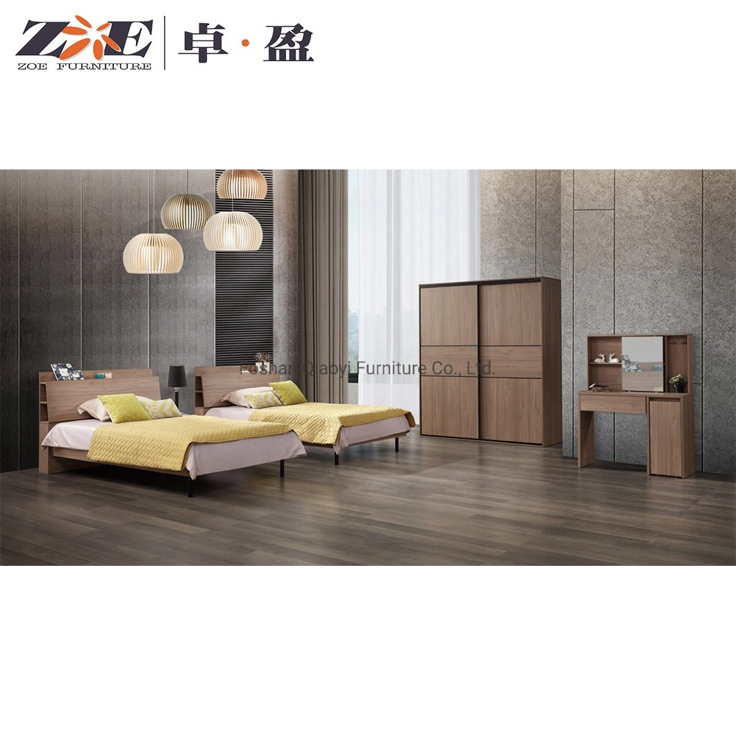 Moderne en bois MDF de taille Queen lit simple avec mobilier de chambre à coucher la boîte de rangement tiroir fixe