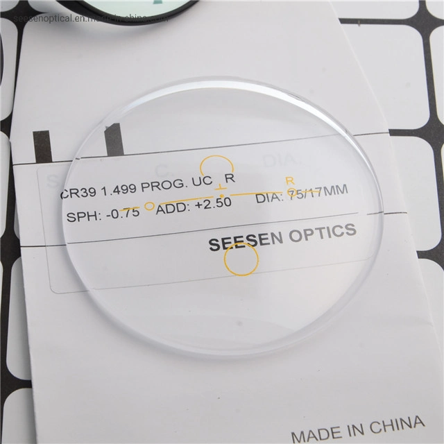 Prescription Lenses Cr39 1.49/1.50 Progressive for Far and Near Vision Eyeglasses Lenses