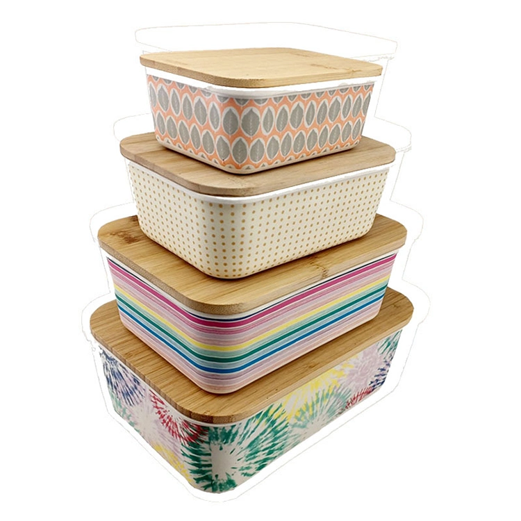 Good Quality Hot Selling Best Design Bamboo Fiber Food Lunch Box with Bamboo Lid
