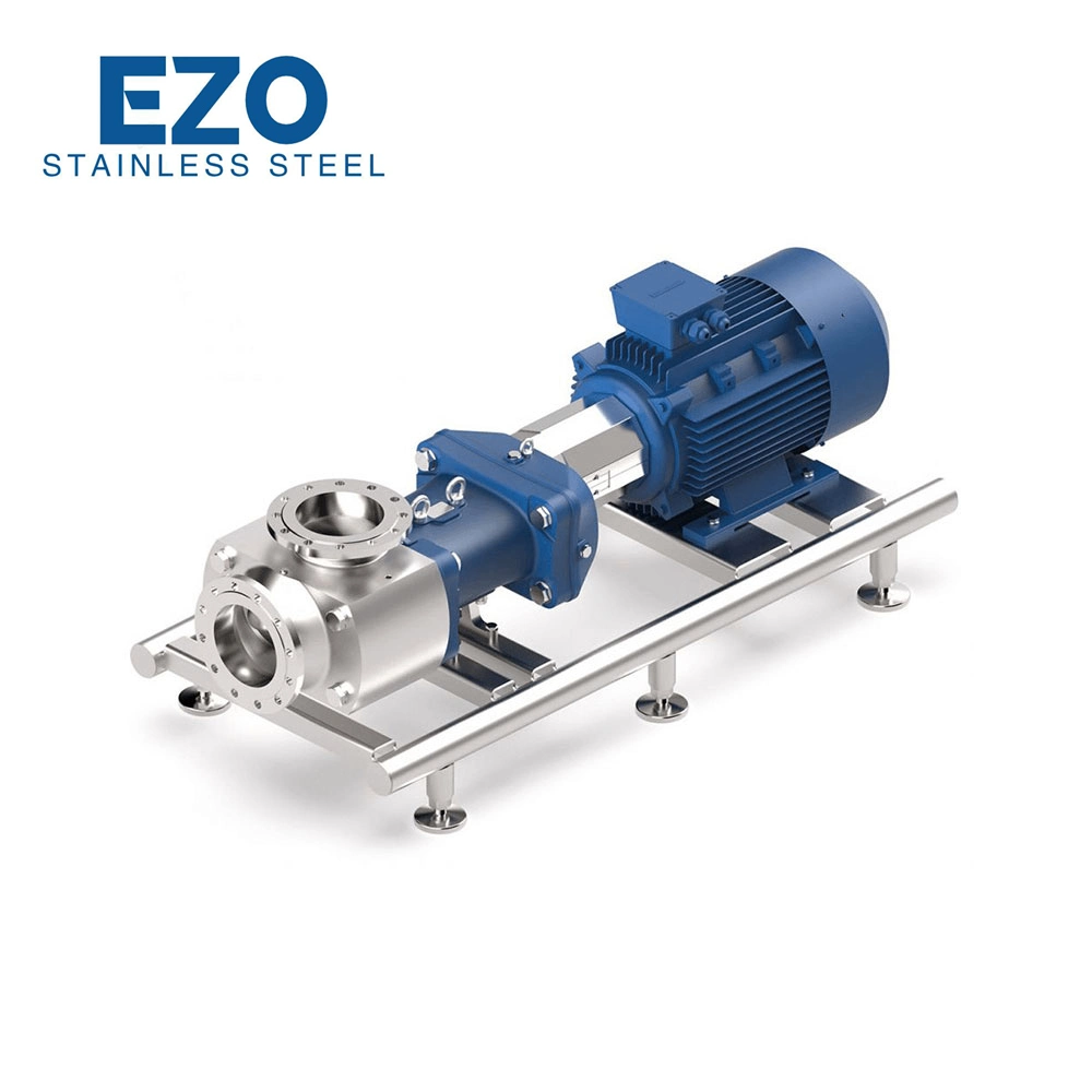 Pompes à vis simples en acier inoxydable OEM avec colliers de serrage pour aliments et huile.