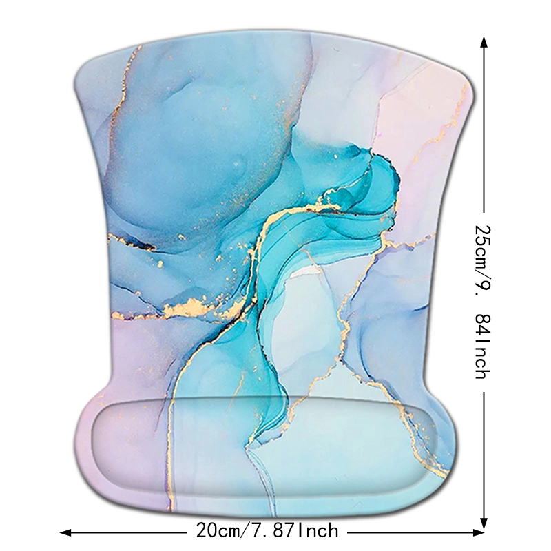 Коврик с синей мраморной подушкой и подставка для запястья для ноутбука