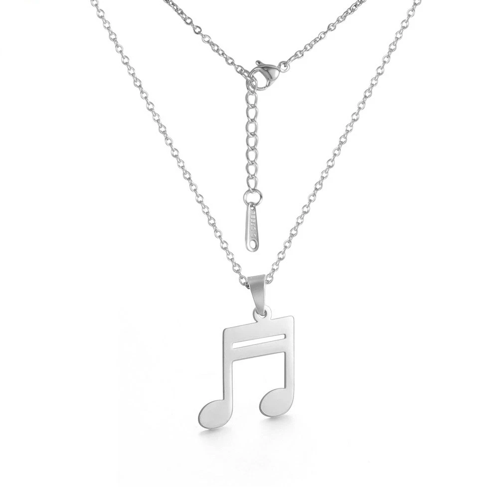 Women's Musical Note Necklace Stainless Steel 18K Gold Plated Music Note Jewelry Gifts for Women Music Note Pendant Necklace