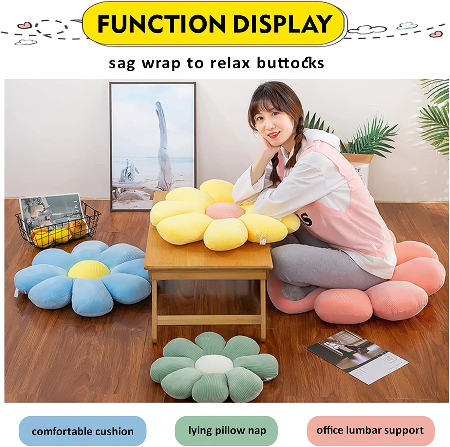 Throw Pillow Memory Textile Foam Seat Cushion Home Decor Backrest Pillow Cushion