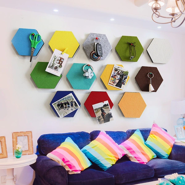 Home Wall Decoration Large Sauqre Notice Board Polyester Felt Acoustic Pin Boards