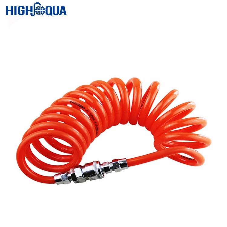 High quality/High cost performance Colorful PU Spiral Air Hose with Brass Quick Connector