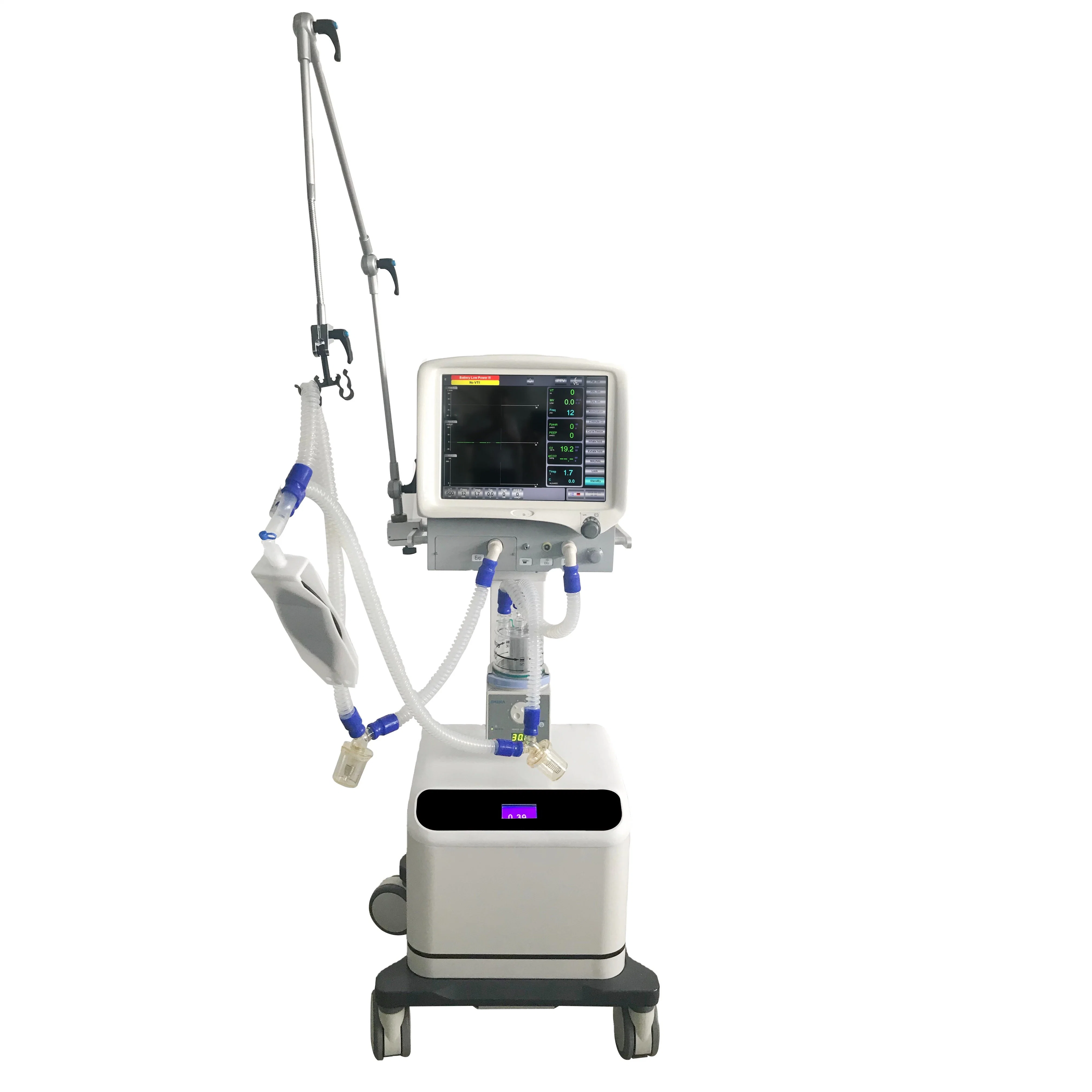 جهاز تهوية يعمل باللمس بمستشفى جهاز التنفس الصناعي ICU بشاشة LCD مقاس 15 بوصة بتقنية TFT مع الضاغط