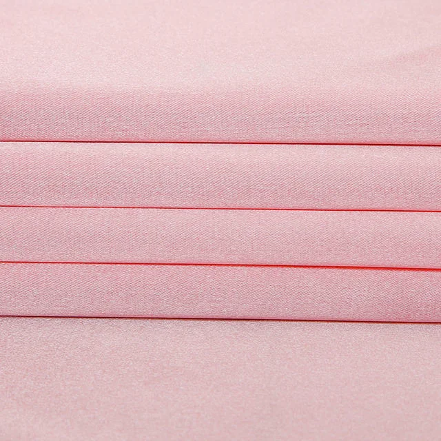 Factory High Quality Stretch Roll Packing Polyester Fabric Breathable Woven Iron Sand 75D*75D 100% Polyester Satin Fabric