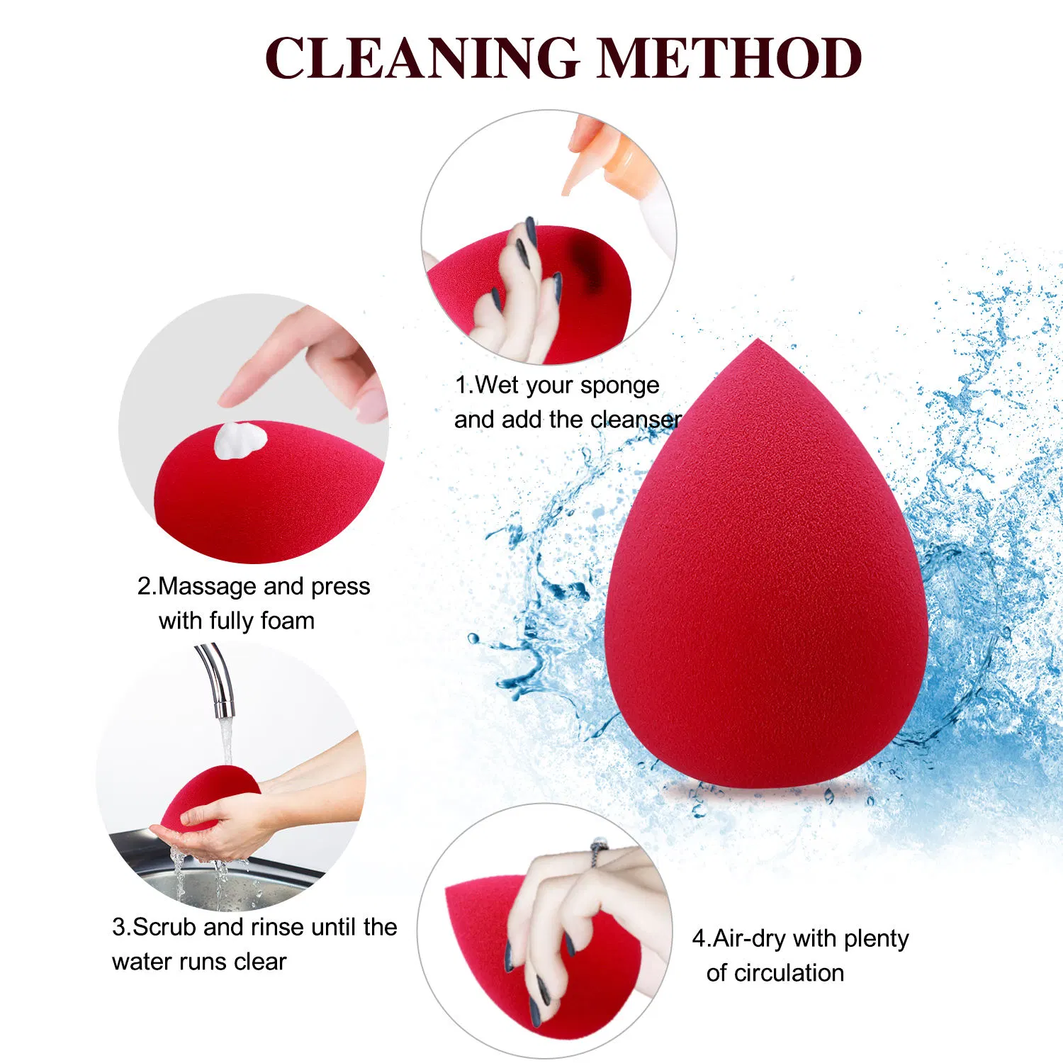 Großhandel Make-up Blender Sponge Beauty Sponge mit Ultra Soft Fine Textur Make-Up Blender Schönheit