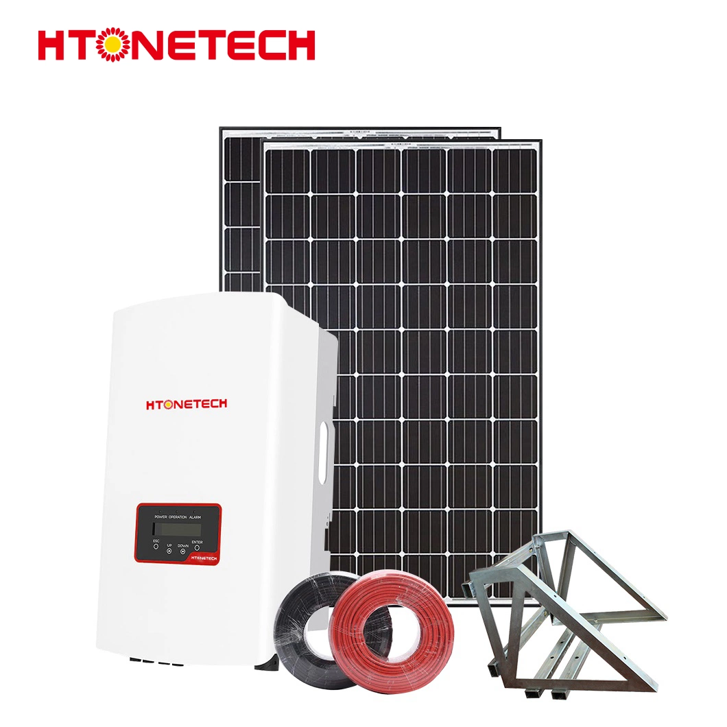 Htonetech 40kw Hybrid Inverter Thin Film Solar Panel Rollable Amorphous Silicon Original Factory 8kw 10kw 15kw Deep Cycle Battery on Grid Solar Storage System