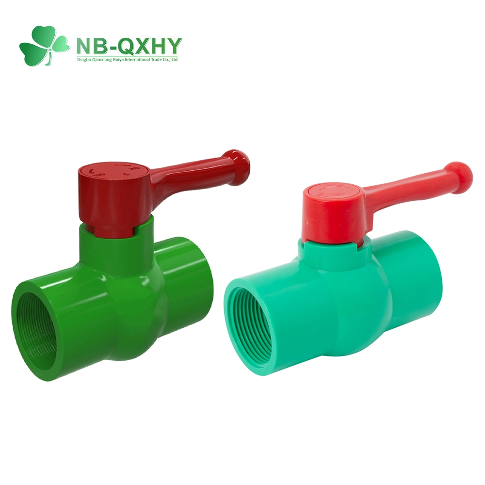 OEM Laser Marking Bangladesh PVC Plastic Green Body Red Handle Ball Valve