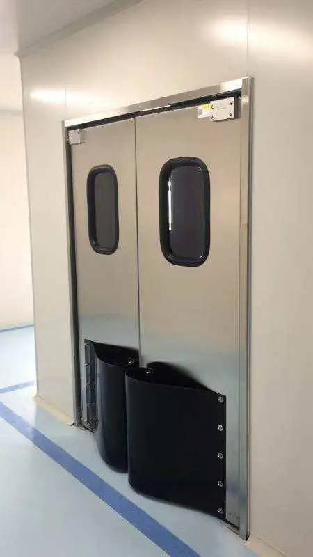 Industrial Interior Free Entry Stainless Steel Metal Impact Bumper Crash Collision Swing Collision Airtight Traffic Door