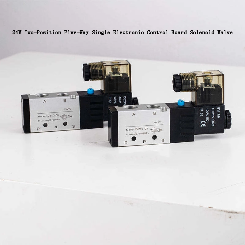 Pneumatic Valve Solenoid Valve Two-Position Five-Way Single Electronic Control Board Solenoid Valve 24V