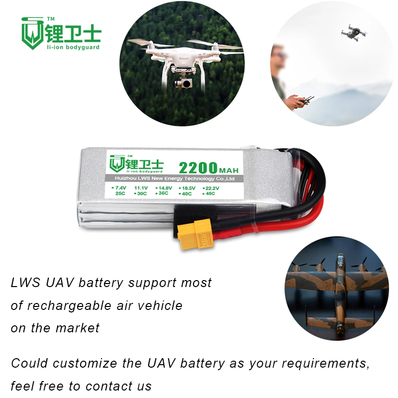 Lws Rechargeable Lipo Battery OEM 3.7V Lithium Ion Battery 850mAh 1000mAh 1300mAh 1500mAh 2200mAh 4000mAh 5000mAh 6000mAh 7200mAh for Uav