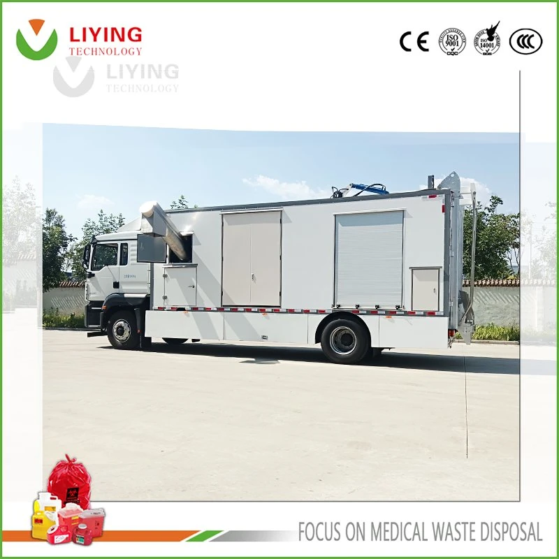 Mobile Environmental Protection High Efficiency Handled Vehicle Outdoor Medical Garbage Microwave Disinfection Equipment