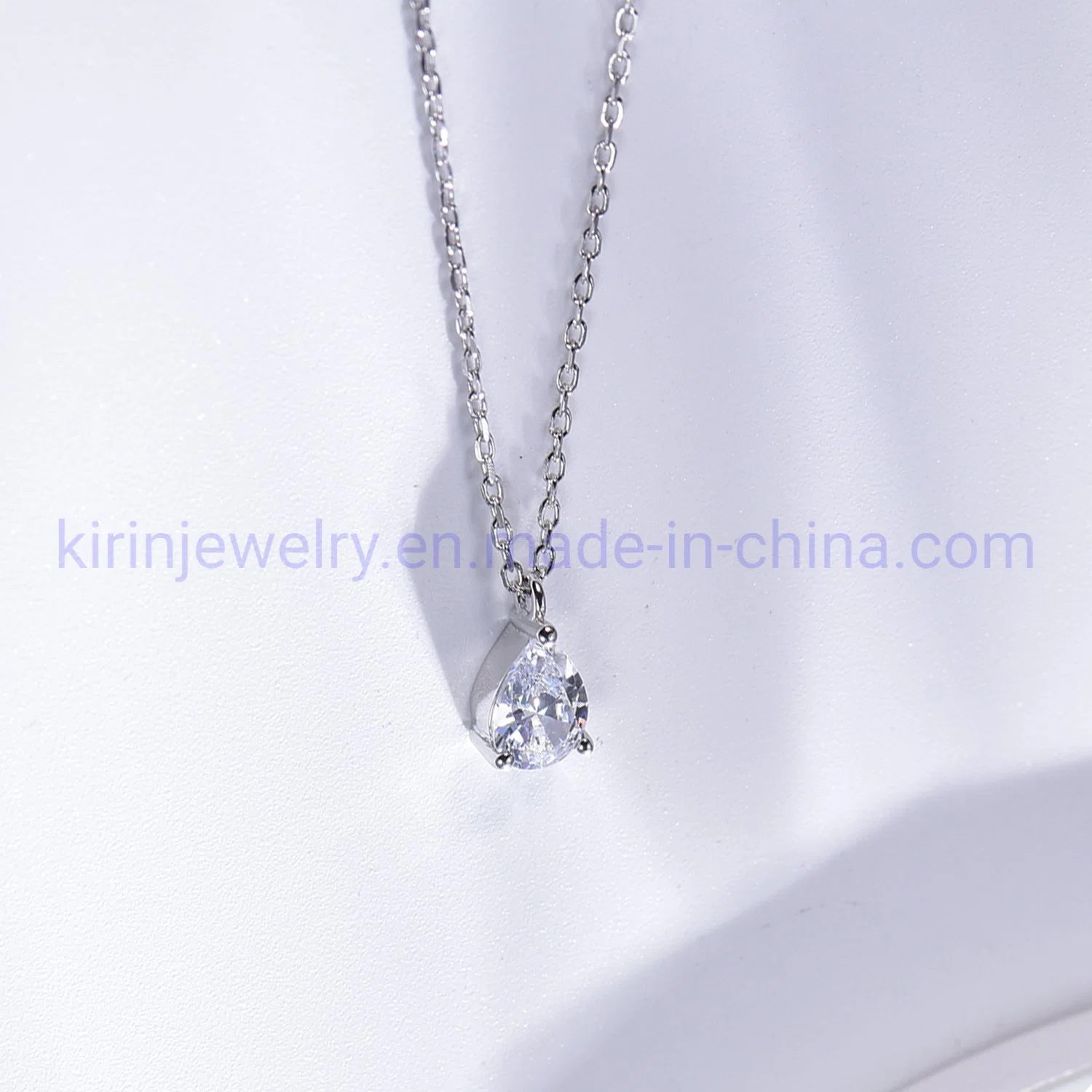 Pear CZ Rhinestone Silver Chain Lab Diamond Pendant 925 Silver Custom Hip Hop Moissanite Diamond Pendant