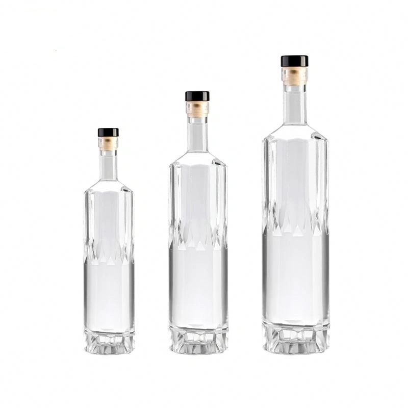 Custom Bottles for Whiskey Vodka Gin Empty Glass Bottle Liquor Fancy Costume Vodka Gin Glass Bottle