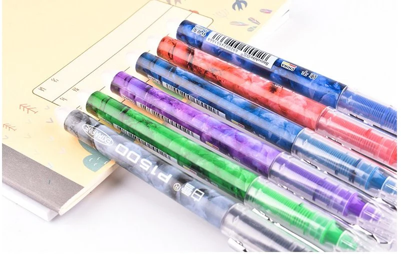 Office Supply Snowhite Roller Pen Quick Dry Quality Logo Pen 6 Colors with marble Design