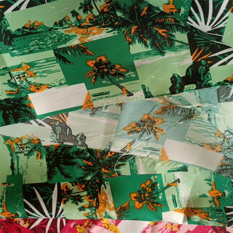 Quick-Drying Printed Poly Printing Microfiber Twill Polyester Fabric for Beach Pants