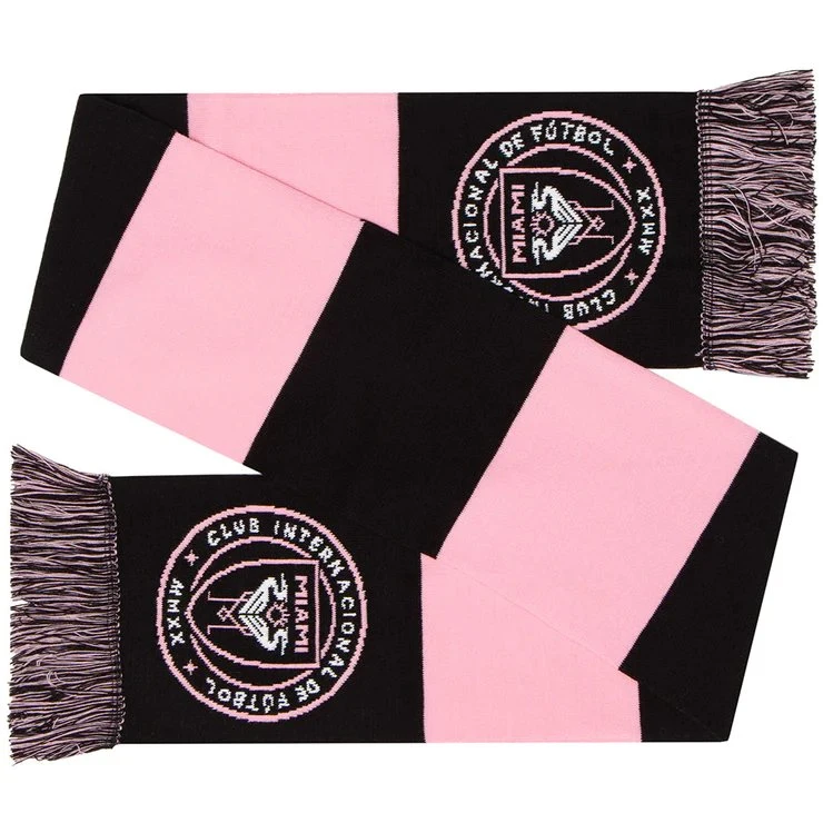 Cachecol personalizado com bandeira nacional de Miami com spandex em tecido 100% acrílico Fãs do Clube da equipa de futebol do tecido de seda de poliéster tricotado