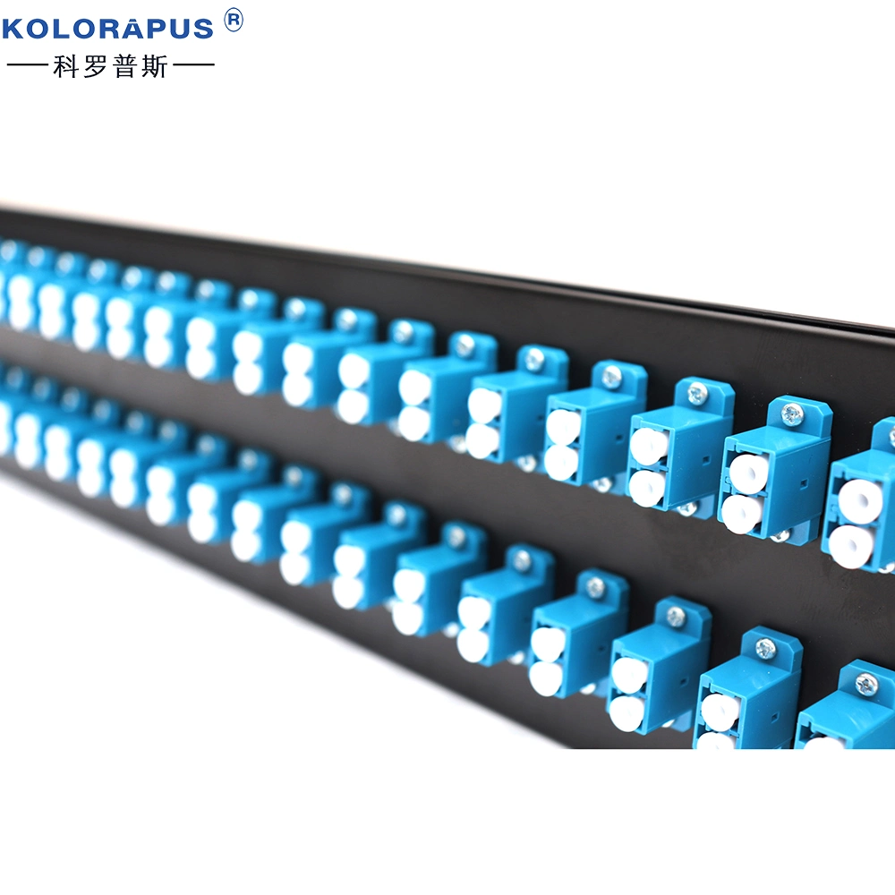 2U-48-Port-Rack-Verteilerkasten für optische Glasfaser (Klemmenkasten) Doppel-LC-Typ