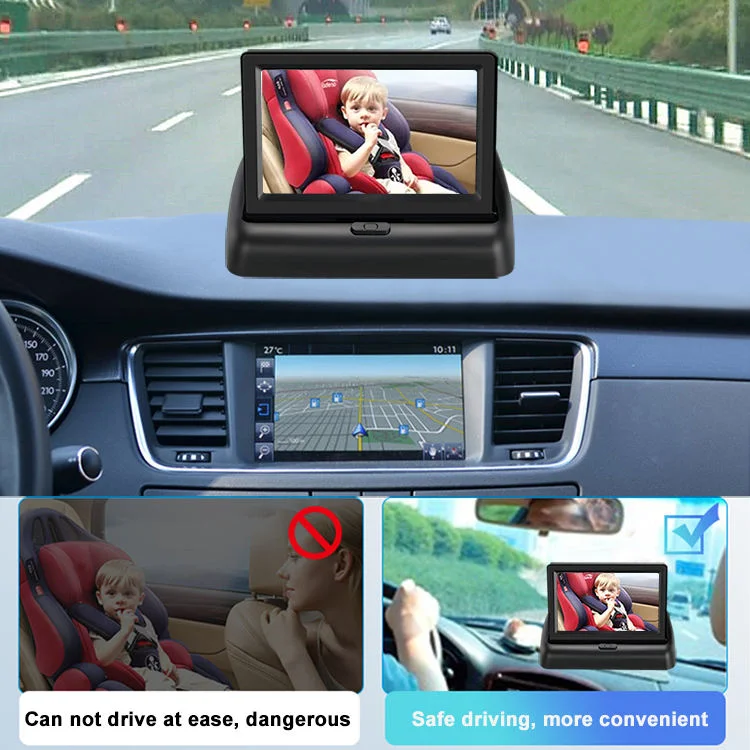 4.3 pouces 5 pouces Moniteur de voiture TFT LCD Moniteur de voiture pliable pour bébé