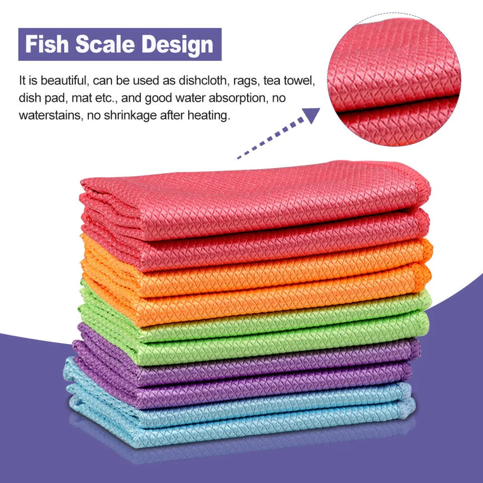 Fenêtre de table en verre de cuisine à haute capacité d'absorption d'eau Porte-assiette de voiture Rag MicroFiber Auto Detailing Cleaning Towel Duster