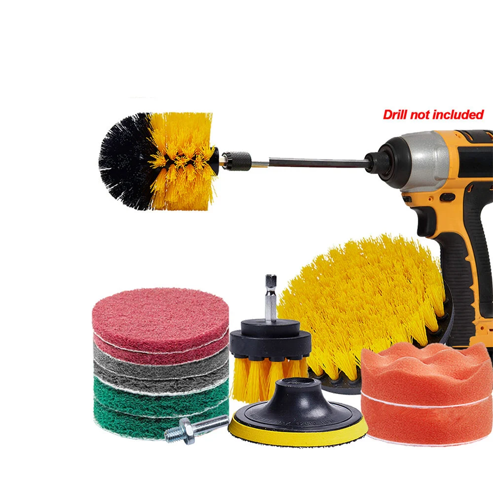 13PCS Electric Drill Brush Scrub Pads Grout Power Drills Scrubber Cleaning Brush Tub Cleaner Tools Kit