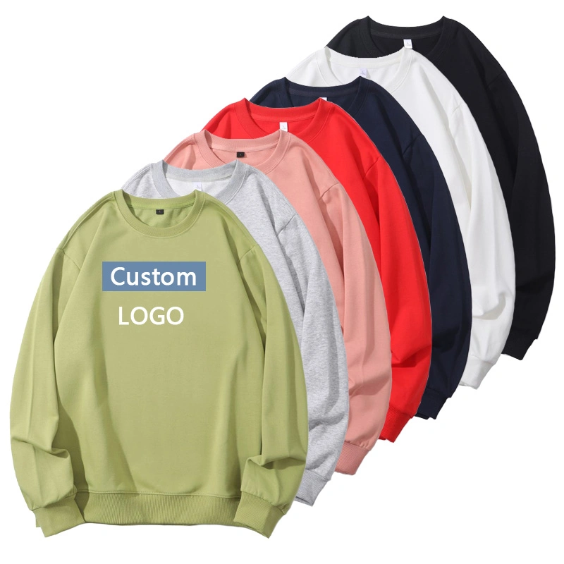 Men Blank Sweatshirt Crew Neck Pullover Long Sleeve Sportswear Custom Clothing Cotton Sweatshirts