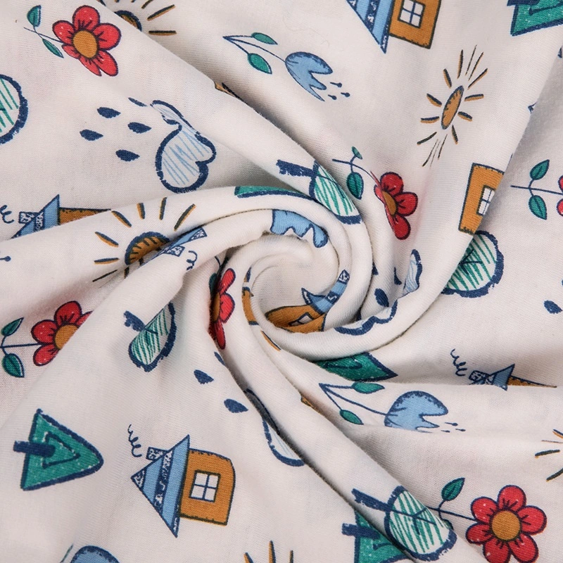 Haute qualité pur coton imprimé de coton tricotés spandex Jersey fin pour les pyjamas