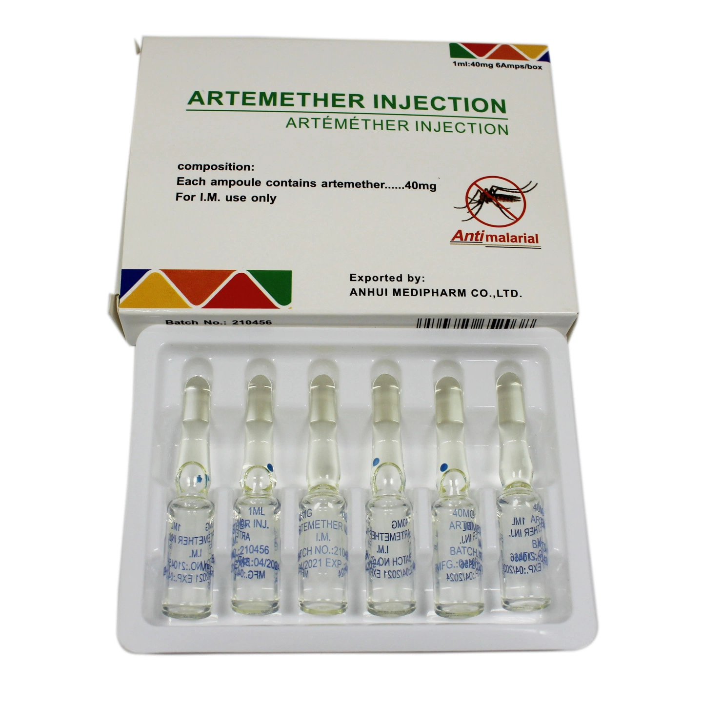 Inyección arteméter medicina GMP Antipalúdicos 80mg/1ml, 6' S/caja