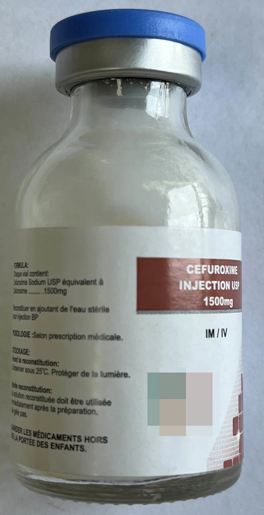 GMP Medicine Cefuroxim Natrium for Injection 1500mg/15ml USP Standard Antibiotikum