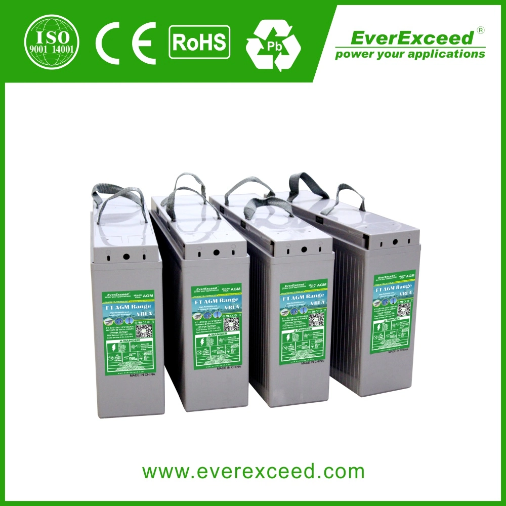 Everexceed 12V 55ah/80ah/100ah/150ah/180ah/200ah Vorder-Zugriff-Terminal-Dünne Gel-Batterie Telekommunikation-Station/Solar-System/Haus-Energie-Bank/Communication-Equipments/CS