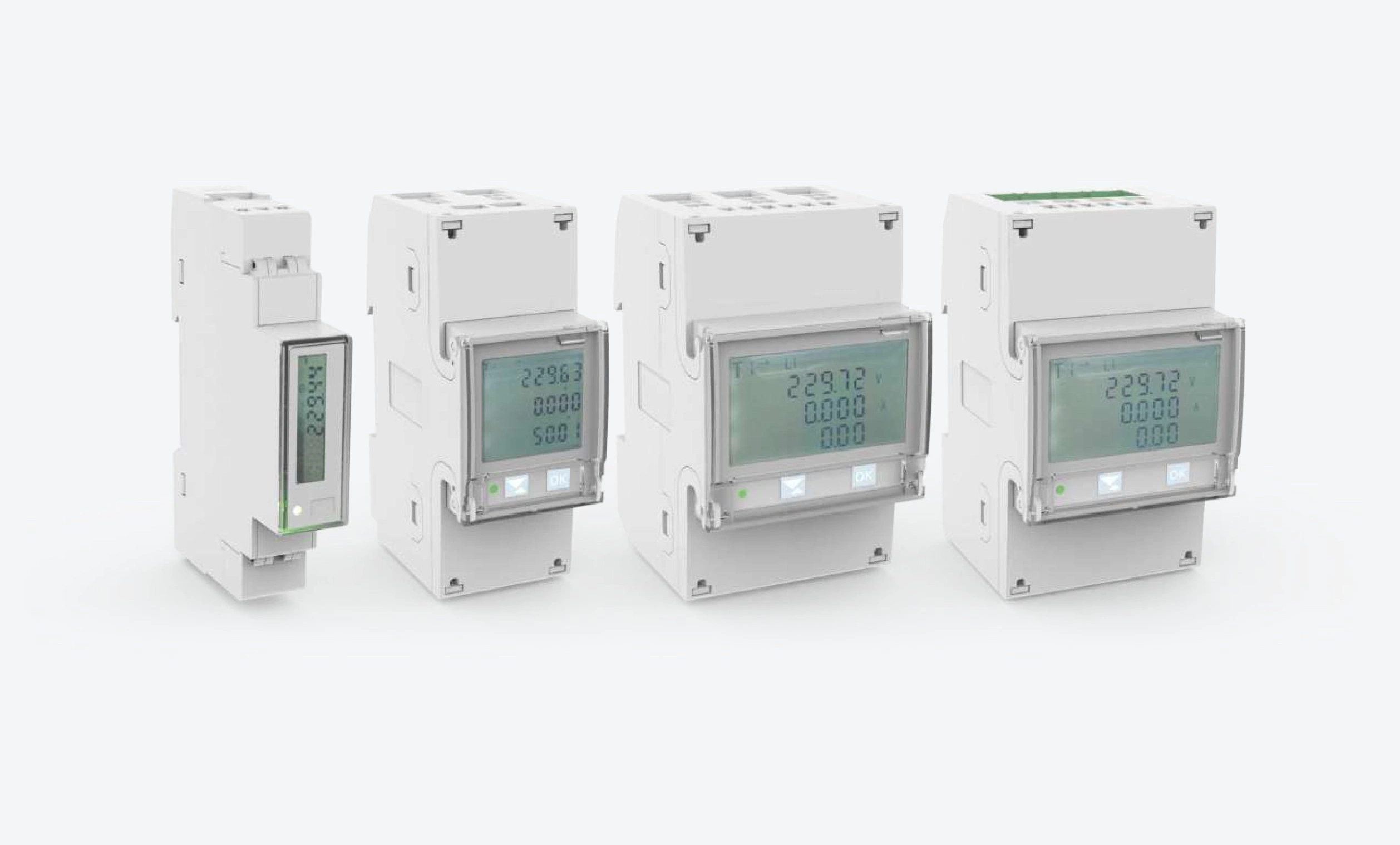 AC-Energiemessgerät Typ Dreiphasen-elektrisches Messgerät 3-DIN Modul 6 Stelliges Solarstrommessgerät