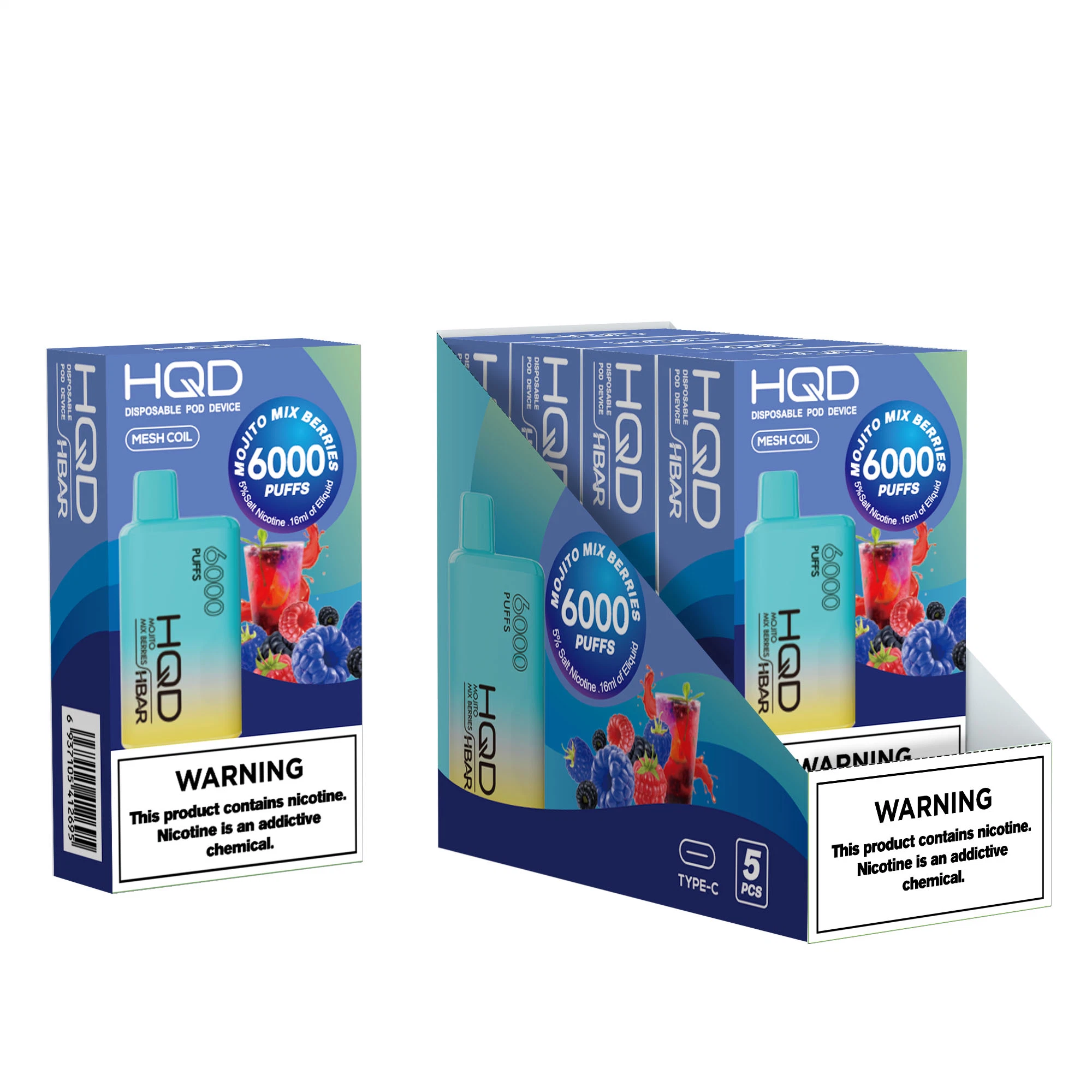 Hqd Hbar 6000 Puffs Puffs Isqueiros elegante design moderno quente descartáveis na Europa América do Sul Vape