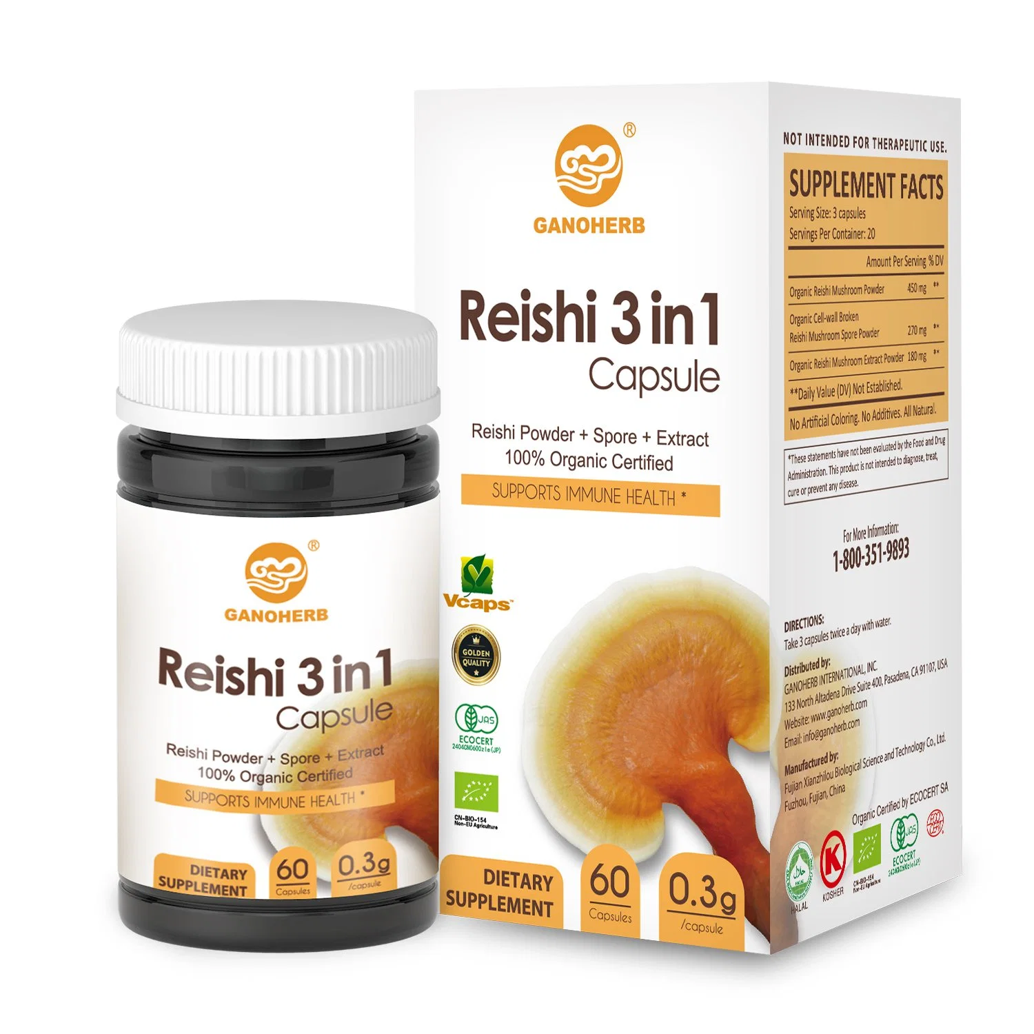 Оптовая торговля lucidum ganoderma Reishi Lingzhi травяной капсула